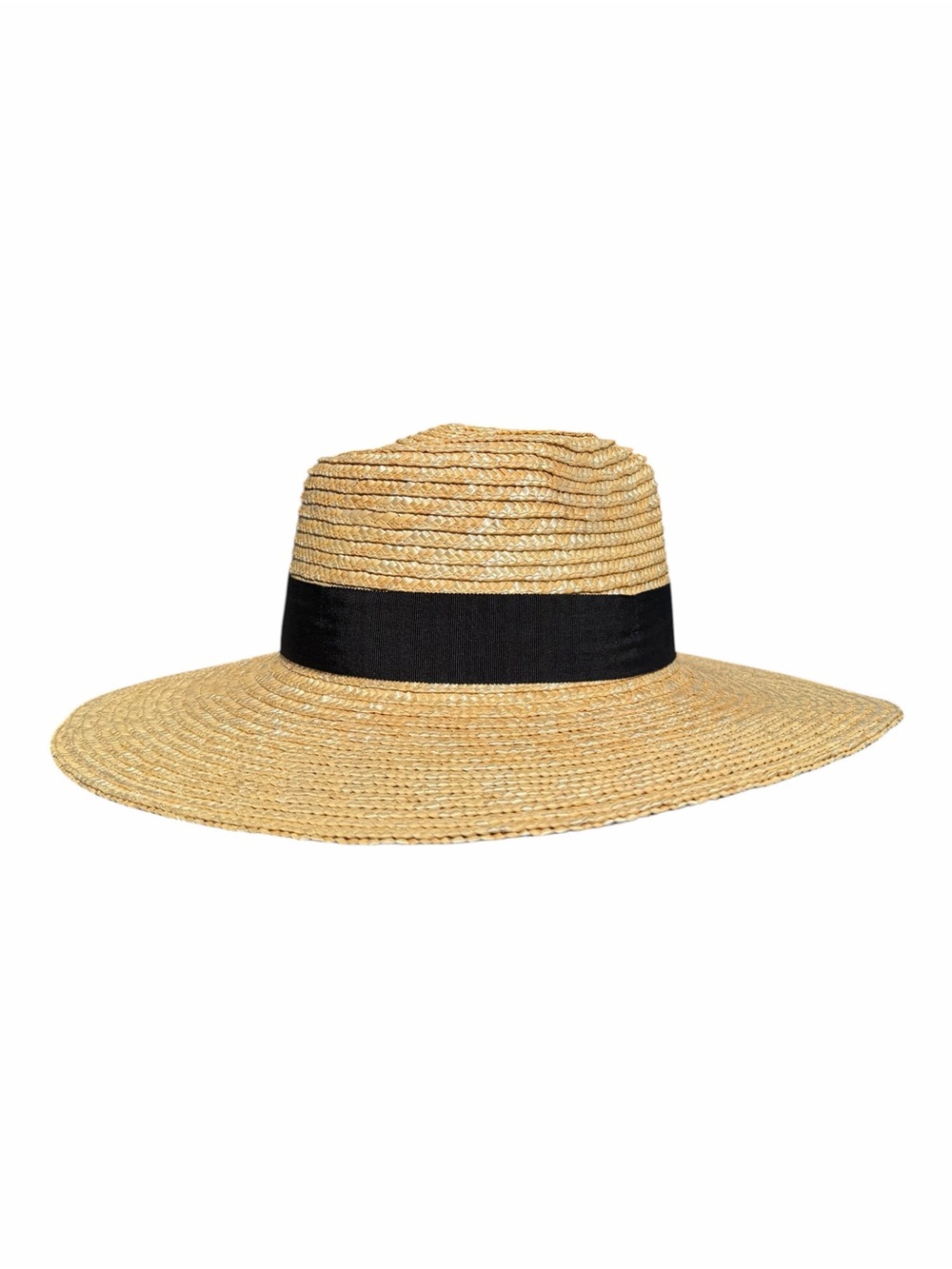 Brixton Joanna Hat Women S Honey Straw Wide Brim Black Band Sun Hat Coastal - Picture 6 of 13